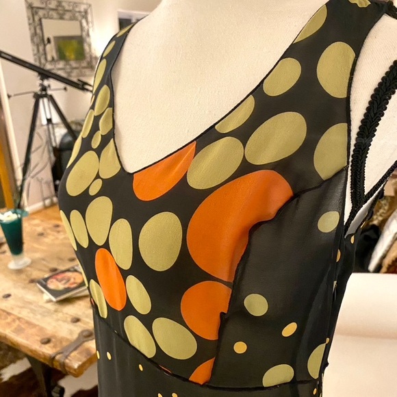 JOHNNY WAS  🌺Silk Dress, XS 🌺 Black silk slip underneath 🌺A VERY RARE DRESS! - Picture 5 of 13